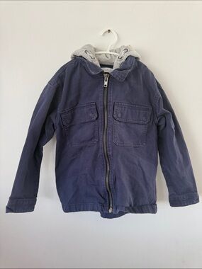 Zara Blue Jean Jacket with Gray Hood
